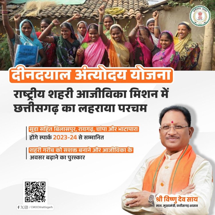 दीनदयाल अंत्योदय योजना - राष्ट्रीय शहरी आजीविका मिशन में छत्तीसगढ़ का उत्कृष्ट प्रदर्शन