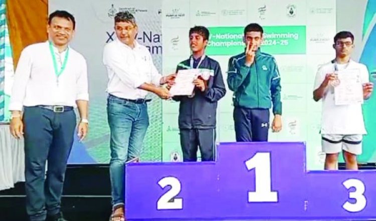 राष्ट्रीय पैरा स्वीमिंग में साई निखिल ने जीता स्वर्ण