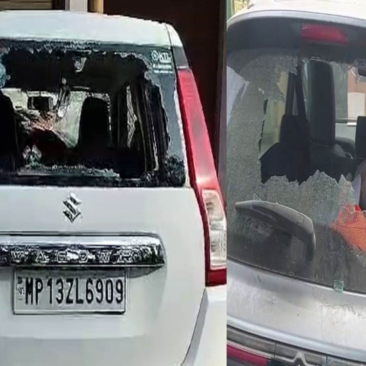 उज्जैन में पत्रकार के घर पथराव, कार के कांच फोड़े:जान से मारने की धमकी भी दी, हरी फाटक ब्रिज के नीचे भी बदमाशों ने तीन गाड़ियां फोड़ी