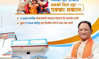 मुख्यमंत्री श्री विष्णु देव साय के नेतृत्व में छत्तीसगढ़ के 18 लाख आवासहीन परिवारों को पक्के आवास प्रदान करने का संकल्प पूरा हो रहा है।