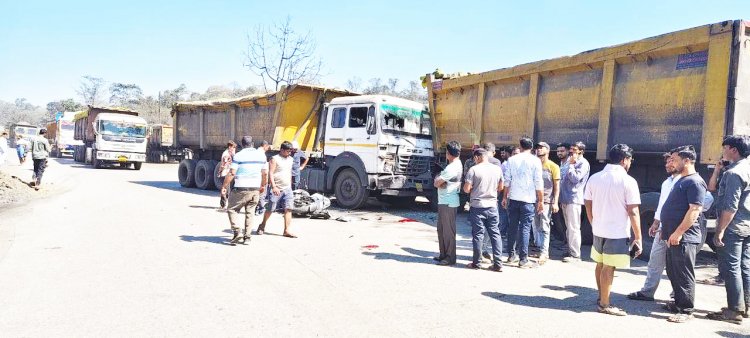 बाईक को ट्रेलर ने कुचला, एक मौत, दो गंभीर