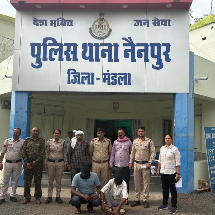 मंडला के नैनपुर में बाइक सवारों से लूटपाट:चाकू दिखाकर फोन-पे से 5300 रुपए लिए; दो आरोपी पकड़े, फरार