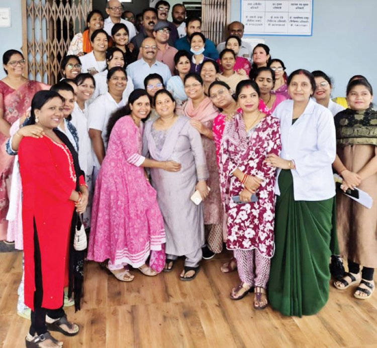 जिला अस्पताल में स्वागत  और विदाई समारोह