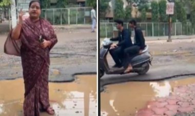 बीजेपी पार्षद ने खराब सड़क पर दिया अल्टीमेटम:कहा– 15 दिन में नहीं सुधरीं तो निगम दफ्तर के सामने बहाऊंगी खून, बोलीं– आए दिन हो रहे हादसे